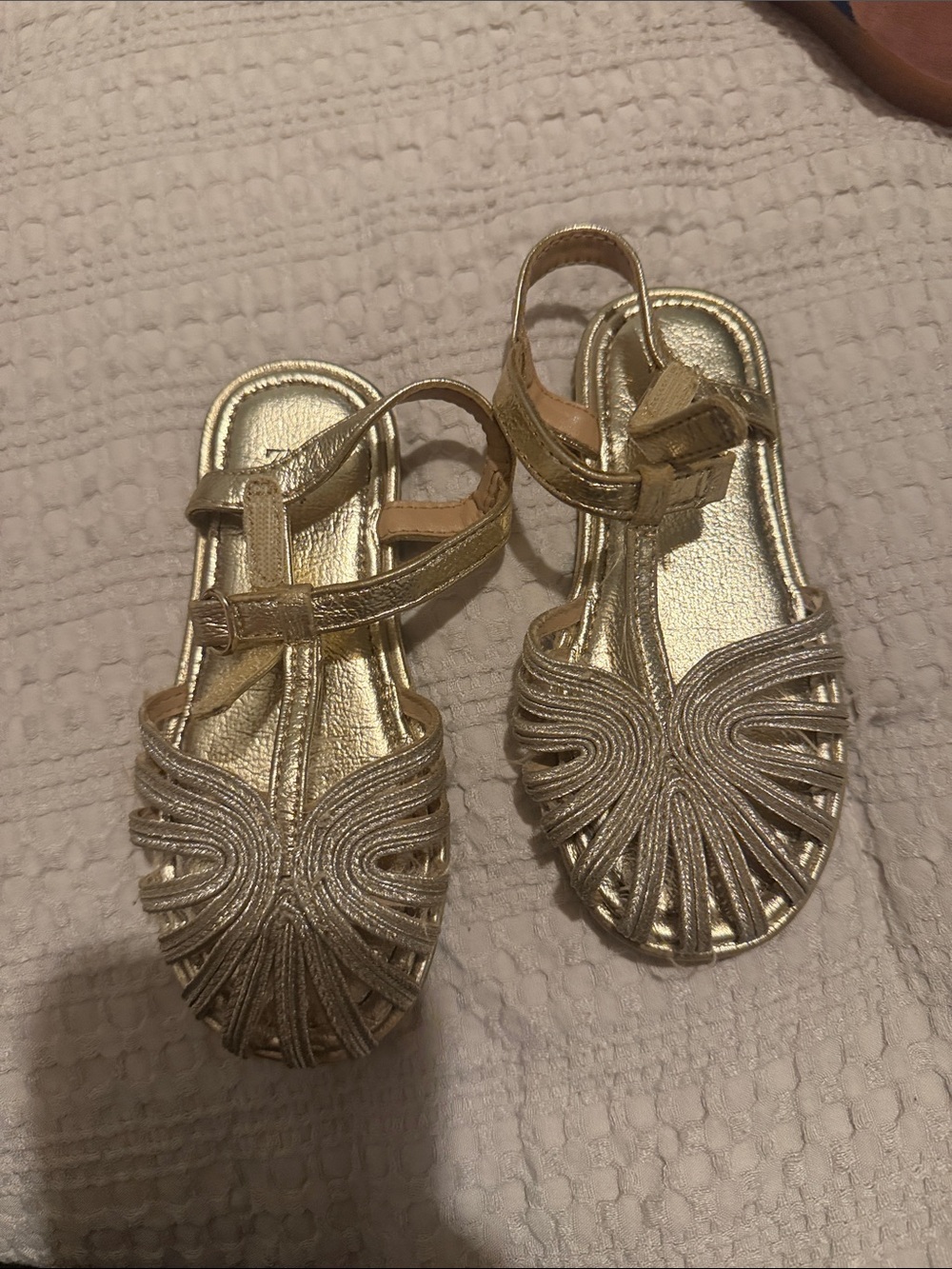 Zara Girls Gold Strappy Sandals